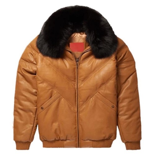 Men tan brown bomber - tan, v-bomber