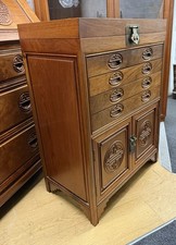 Oriental Hardwood Collectors Cabinet / Cutlery Cupboard