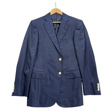 Pal Zileri Jacket Blazer 93% Cashmere Silk Navy Blue Single Breasted  36” 28”