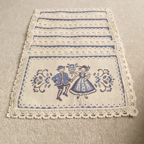 Vintage woven placemats set - vintage,