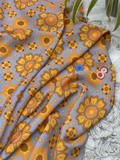 ✅Retro Vintage 70’s Printed Dress Blouse Fabric Smooth Crepe Furnish Curtains