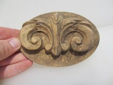 Faux Carved Wooden Furniture Ormolu Decorative Mount Wood Rococo Leaf Spiral