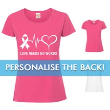 HEART BEAT Cancer Ladies T-Shirt, Charity Walk Run, Mud Run, Race For Life