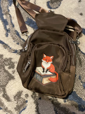 Women brown crossbody fox printed small bag