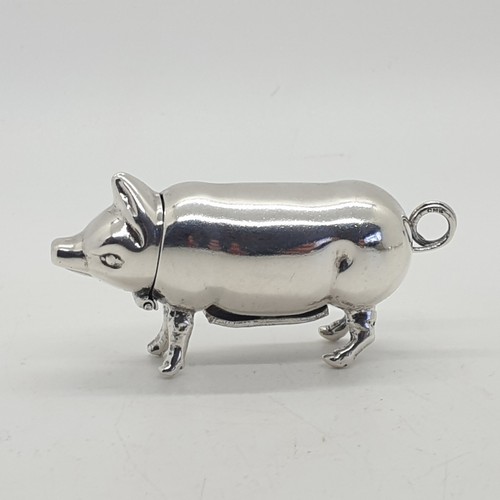 Sterling silver pig vesta case - sterling,