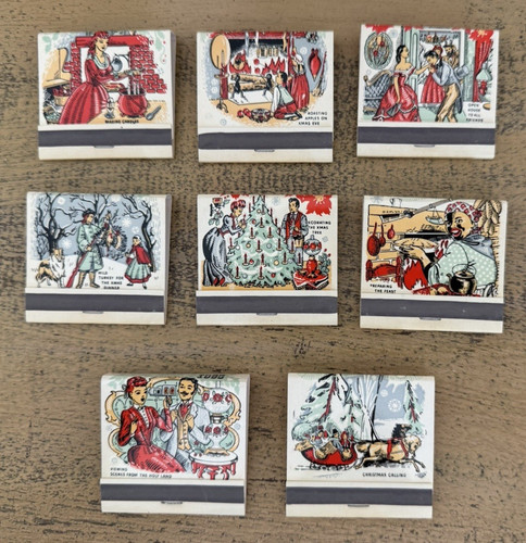 Vintage christmas matchbooks - christmas,