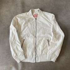 Levis Bomber Jacket Mens Large Full Zip Windbreaker, White