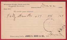 1890 postal card james - card, e