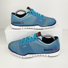 Reebok Womens Trainers UK 6 Blue Black White Running Gym Training Sports Shoes