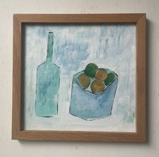 Original Abstract Modernist Style Still Life Oil On Board Painting