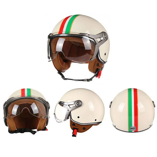 Open face motorcycle helmet - open,