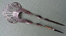 Silver Hair Comb Clip Ornament