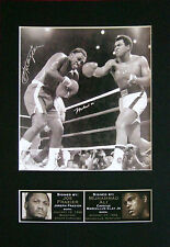 #32 MUHAMMAD ALI & JOE FRAZIER Signed Mounted Reproduction Autograph Photo Print
