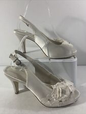 BHS Satin and lace Bridal wedding shoes. New! slingback. memory foam insole. UK4