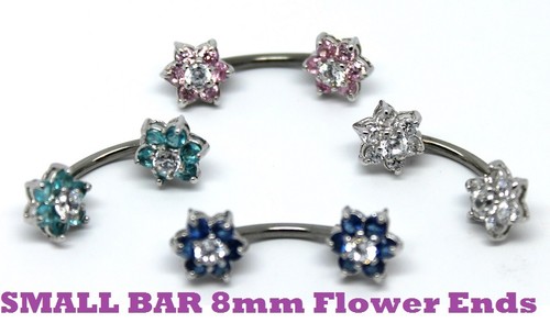 Belly bars double flower ends - belly,