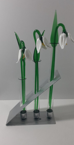 Art glass snowdrops - glass, flowers