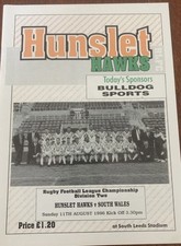 Hunslet v South wales rugby league programme 1996