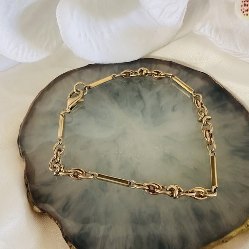 9ct gold heavy fancy link - 9ct,