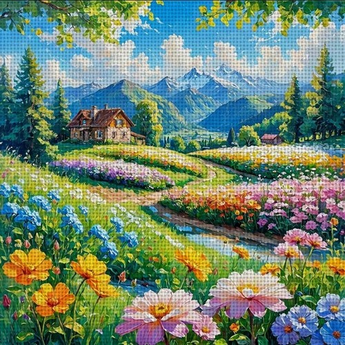 Mountain flowers printed - flowers,