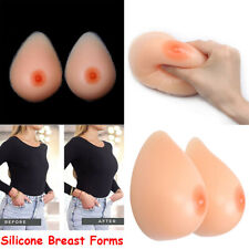 Real Silicone Breast Form Natural Look False Mastectomy Boob Pair Tear drop UK