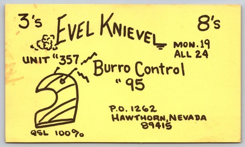 Evel knievel radio - evel, qsl