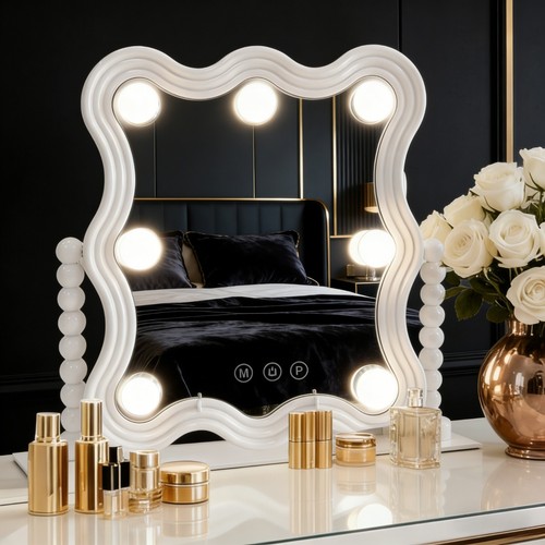 Wavy hollywood vanity - vanity, mirror