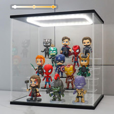 Action Figure Display Clear Acrylic Case 5 Tier LED Light Collectible Storage