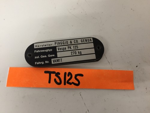 Nameplate piaggio vespa 125 - piaggio,