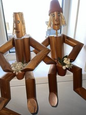 Wooden Flowerpot Men Ornament