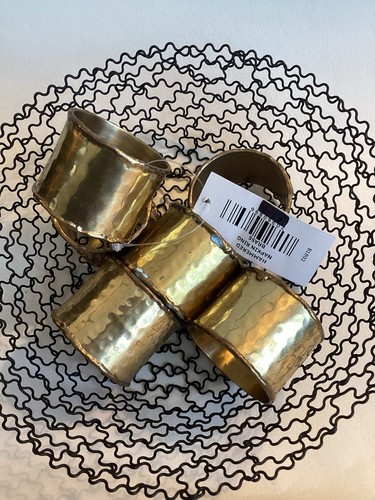 Vintage set hammered brass - hammered,