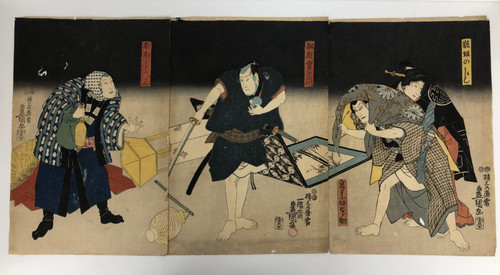 Toyokuni woodblock print - woodblock,