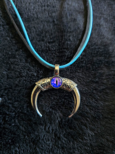 Crescent horn pendant necklace - horn,
