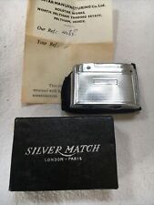 Vintage Rolstar Silver Match Gas Lighter With Box Etc 