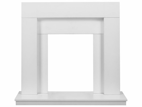 Electric fire white - white, wooden