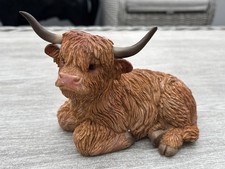 Laying Highland Cow Resin