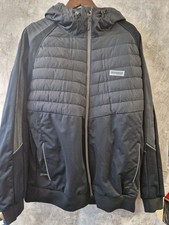 Mens MCKENZIE Black 100% Polyester Elasticated Hooded Zip Jacket Size 4XL CG D14