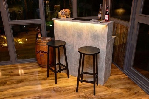 Led home bar with - with, stools,