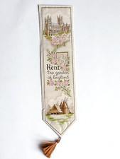 Cash's Silk BOOKMARK Kent The Garden of England Canterbury Cathedral Oast House