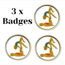 3 x Gymnasts (BU7) Lapel Pin Badges