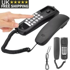 Desktop Corded Phone Landline Wall Mounted Wired Telephone Home Office Compact