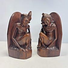 Bookends 8" Hand Caved Folk