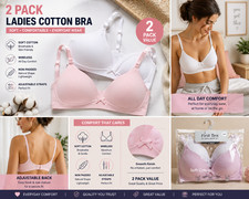Ladies Cotton Bra 2 Pack Soft