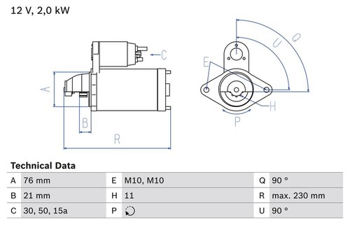 Starter bosch 0986022880 - starter,