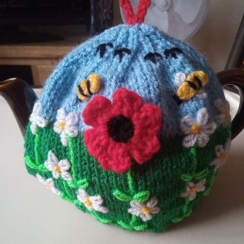 Hand knitted tea - cosy, for