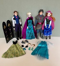 RARE Disney Store Frozen Dolls & Clothes Deluxe Gift Set Anna Elsa Kristoff Hans