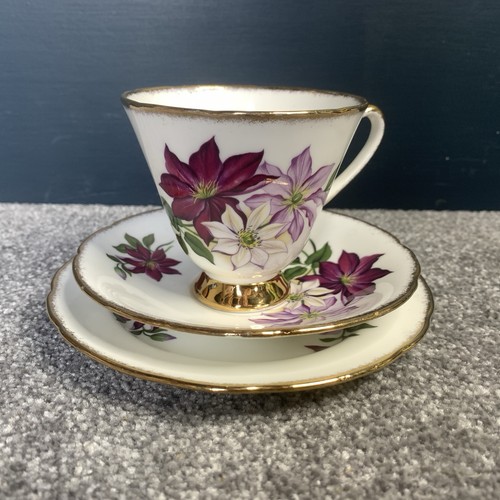 Vtg bone china trio tea - bone,