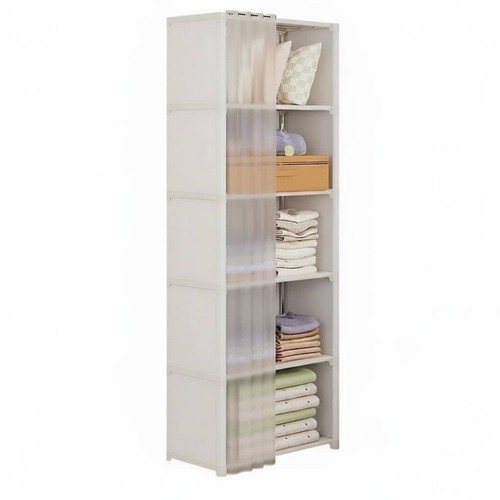 Shelving unit with curtain - shelving,