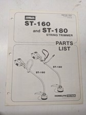 HOMELITE ILLUSTRATED PARTS LIST BOOK CATALOG MANUAL TRIMMER ST 160 180 17813