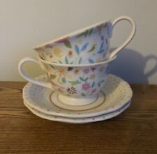 Portmeirion made for John Lewis Secret Garden Tea Cups & Saucers X2 