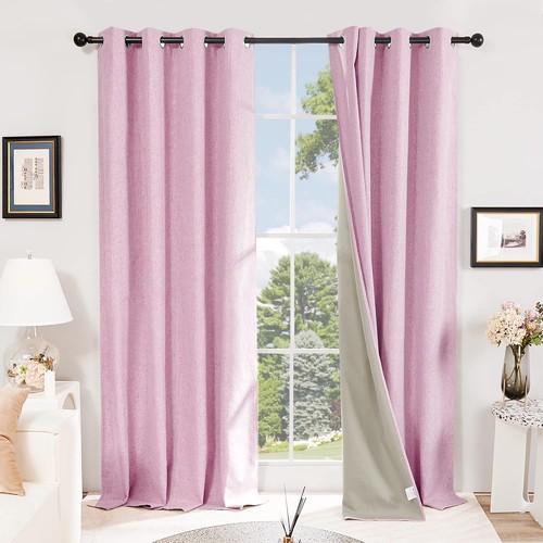 Faux linen blackout - blackout, curtains